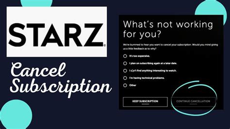 how to discontinue starz subscription.